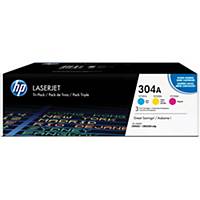 Lasertoner HP 304A CF372AM, 2.800 sider, Cyan/Gul/Magenta