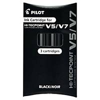 Pilot V5/V7 Hi-tecpoint refills black - box of 3