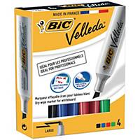 Bic® Velleda 1781 whiteboard marker, beitelpunt, assorti kleuren, per 4 stuks