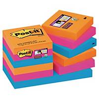 Post-it® Super Sticky Notes, Bangkok kleuren, 47,6 x 47,6 mm, per 12 blokken