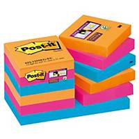 POST IT SUPER STICKY BRIGHT NOTES ELECTRIC GLOW 51X51MM PACK OF 12