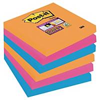 Post-it Super Sticky Notes BANGKOK-farver, 6 blokke, 76 mm x 76 mm