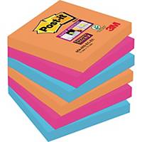 Haftnotizen Post-it Super Sticky 6546SE, 76 x 76 mm, 6 x 90 Blatt, orange, pink