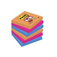 Pack 6 blocos 90 notas adesivas Post-it Super Sticky - cores Bangkok