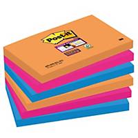 POST IT SUPER STICKY BRIGHT NOTES ELECTRIC GLOW 76X127MM PACK OF 6