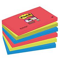 POST IT SUPER STICKY BRIGHT NOTES JEWEL POP 76X127MM PACK OF 6