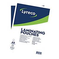 Lyreco lamineerhoezen voor warmlaminatie, A4, 150 (2x75) micron, mat, per 100
