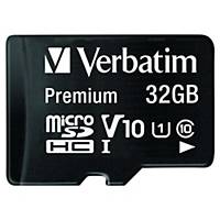 MICRO SDHC Speicherkarte VERBATIM CLASS10 mit Adapter 32GB