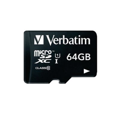 Carte mémoire Verbatim micro SDHC avec adaptateur, 64 Go