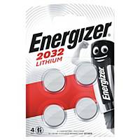 Energizer CR2032 lithium knoopcelbatterij, per 4 batterijen