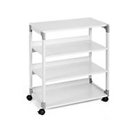 Durable Multi Functional Trolley 88 with Brakes and Four Shelves - Grey