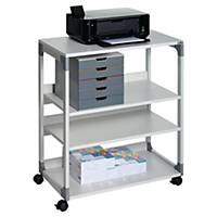 Durable Multi Functional Trolley 88 with Brakes and Four Shelves - Grey