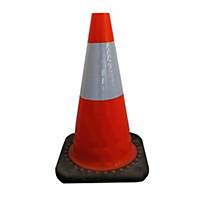 Viso reflective traffic cone with rubber base PP height 45 cm orange/white
