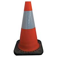 Viso reflective traffic cone with rubber base PP height 45 cm orange/white