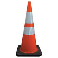 Viso reflective traffic cone whiteh rubber base PP height 70 cm orange/white