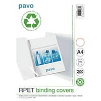 Pavo Einbanddeckel aus recyceltem PET, A4, transparent, 100 Stück