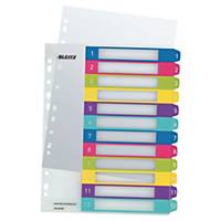 Leitz WOW numerical dividers 12-tabs in PP A4+ assorted colours