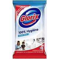 Glorix cleaning wipes in reclosable packaging - box of 30