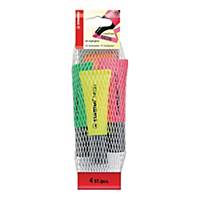 STABILO NEON ASSORTED COLOUR HIGHLIGHTER - WALLET OF 4
