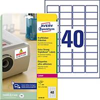 Labels extra strong Avery Zweckform L6140-20 45,7x25,4mm white 20 sheets,