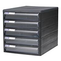 ORCA TCB-5 Cabinet 5 Drawers Black/Clear