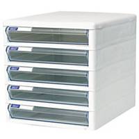 ORCA TCB-5 Cabinet 5 Drawers White/Clear