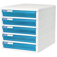 ORCA TCB-5 Cabinet 5 Drawers White/Blue