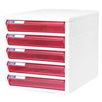 ORCA TCB-5 Cabinet 5 Drawers White/Pink