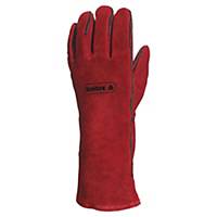 Delta Plus CA615K leather welding gloves red - size 10 - pack of 12 pairs
