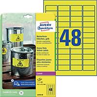 Avery Zweckform Wetterfeste Etiketten L6103-20 45,7x21,2mm gelb 20 Bl/960 St