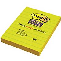 POST-IT 643-SS  NEON SUPER STICKY NOTES 4  X 3  90 SHEETS LINED - YELLOW