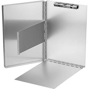 Porte-bloc A4 en aluminium avec pince coloris argent - Bloc note