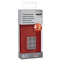 Sigel GL190 SuperDym magnets silver - pack of 4