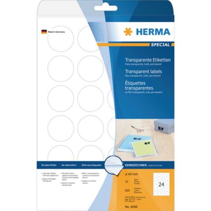 Herma transparante ronde 40 diameter, doos van 600