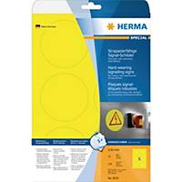 Herma 8035 weerbestendige ronde etiketten, geel, 85 mm diameter, doos van 150