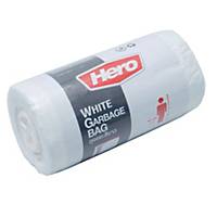 ฮีโร่ HERO ถุงขยะพลาสติกชนิดม้วน 18X20 นิ้ว สีขาว แพ็ค 40 ใบ