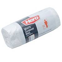 ฮีโร่ HERO ถุงขยะพลาสติกชนิดม้วน 24X28 นิ้ว สีขาว แพ็ค 20 ใบ