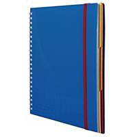 Notizio Kunststoff-Cover Notizbuch 7037, spiralgebunden, kariert, DIN A4, blau