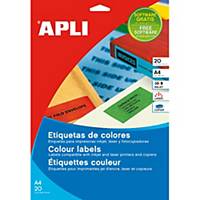 Caja de 480 etiquetas para inkjet, láser y fotocopiadora APLI 1592 azules