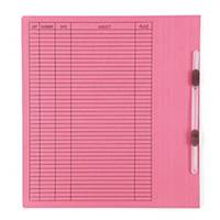 BAIPO Paper Folder with Plastic Fastener A4 300 Grams Pink - Pack of 50