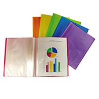 BEAUTONE DISPLAY BINDER 40 POCKETS 22X30 CM FOR A4 SHEETS assorted colours