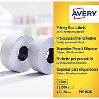 Etichette permanenti per prezzatrici 2 linee Avery bianco rotolo - conf. 12.000