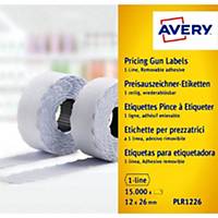 Avery PLR1226 Pricing Gun, 26 x 12 mm, Removable, 1500 Labels Per Pack
