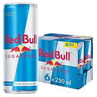 Red Bull Sugar-Free 250 ml, pack of 6 cans