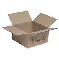 Kartonnen doos enkelgolfkarton, vierkante basis, B200 x H110 x L200 mm, 25 dozen