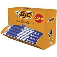 BIC Atlantis Retractable Ball Pen Med 1.0mm Blue - Pack of 30+6