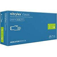 Mercator nitrilex® classic eldobható nitril kesztyű, méret S, 100 darab