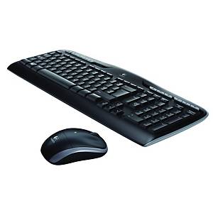 Sæt med tastatur og mus Logitech Desktop MK330, trådløs, sort