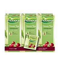 Pickwick tea bags Green tea Cranberry - 3 boxes of 25 bags