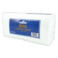 White 1 Ply Napkins - Pack of 500